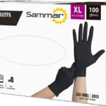 Γάντια Νιτριλίου Μαύρα, Extra Strong 100τεμ. Sam S,M,L,XL